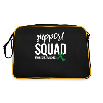 Support Squad, Grüne Schleife Zwergenwuchs - Retro Tasche - Schwarz/Gold - Hinten