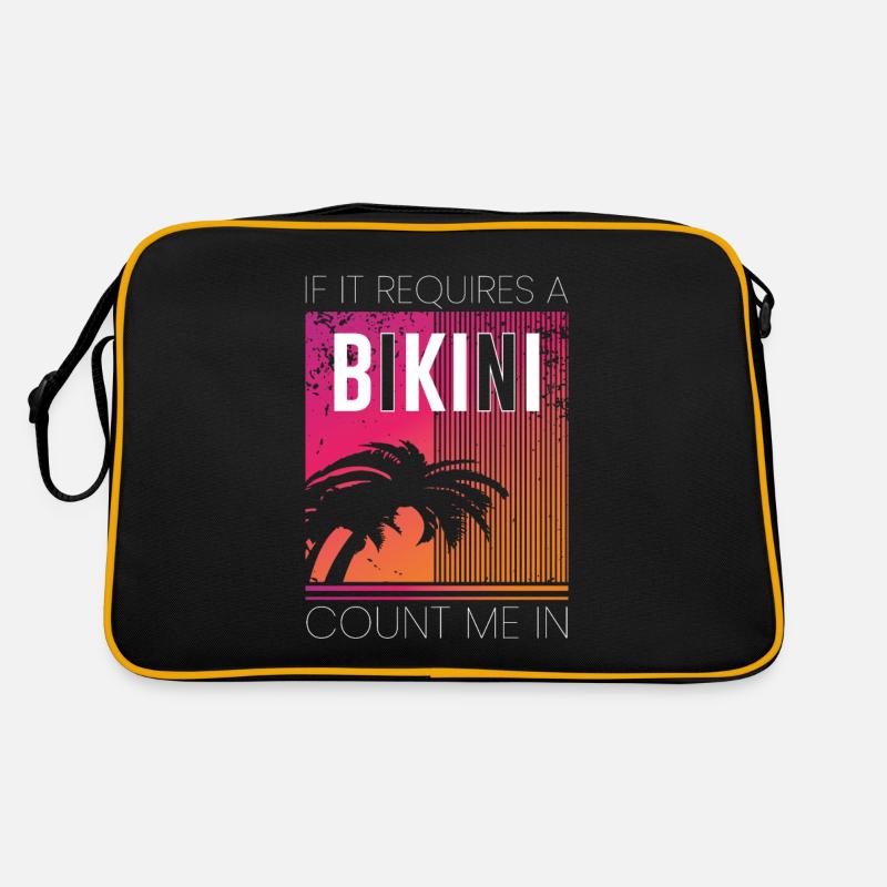 If It Requires A Bikini Count Me In, Beach Holiday Retro Bag
