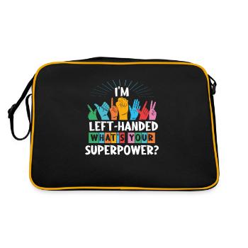 Je suis gaucher Quel est votre superpouvoir Gaucher - Sac Retro - noir/or - Dos