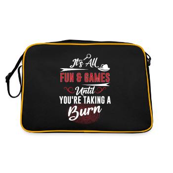 It's All Fun & Games Until Taking A Burn, Detektiv - Retro Tasche - Schwarz/Gold - Hinten