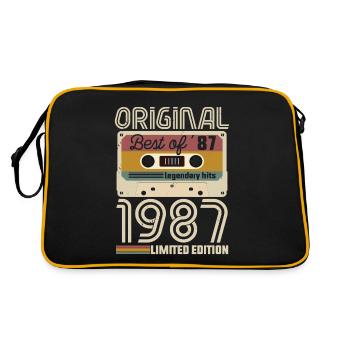Vintage Geburtstag Original Geschenkidee 1987 - Retro Tasche - Schwarz/Gold - Hinten
