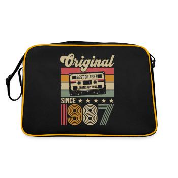 Vintage Geburtstag Original Geschenkidee 1987 - Retro Tasche - Schwarz/Gold - Hinten