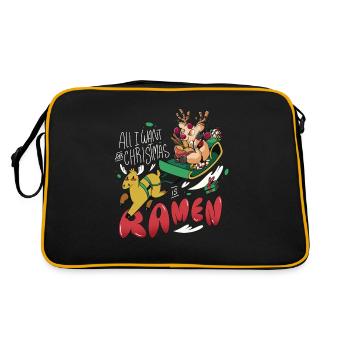 Tout ce que je veux pour Noël, ce sont des nouilles Ramen Apan - Sac Retro - noir/or - Dos