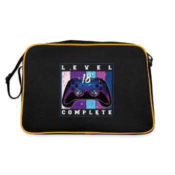 18th Birthday Boys Video Gamer Level 18 Complete - Retro Bag - black/gold - Back