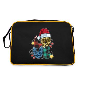 Amour , Amour Noël , Sapin de Noël - Sac Retro - noir/or - Dos