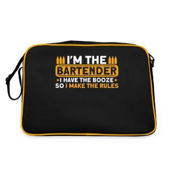 Bartender Gift Mixologist Saying Bar - Retro Bag - black/gold - Back