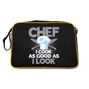Chef Saying Gift Funny Chef - Retro Bag - black/gold - Back