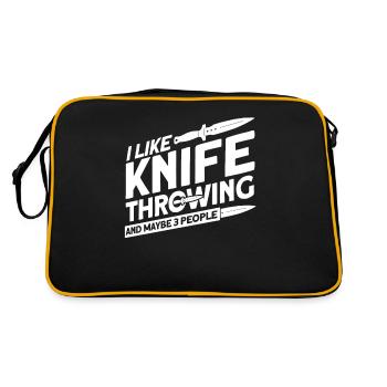 Messerwurfscheibe Geschenk Messerwerfer - Retro Tasche - Schwarz/Gold - Hinten
