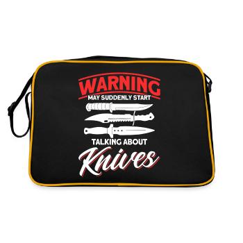 Messerwurfscheibe Geschenk Messerwerfer - Retro Tasche - Schwarz/Gold - Hinten