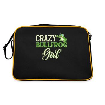 Crazy Bullfrog Girl, Frog lover - Retro Bag - black/gold - Back