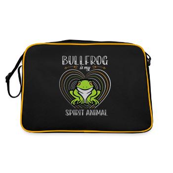 Bullfrog Is My Spirit Animal, Frog Lovers - Retro Bag - black/gold - Back