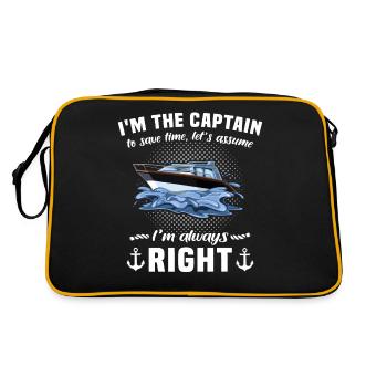 Captain Always Right Kapitän - Retro Bag - black/gold - Back
