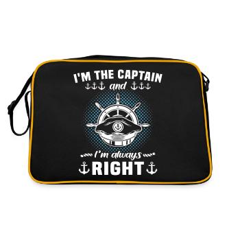 Captain Always Right Kapitän - Retro Bag - black/gold - Back