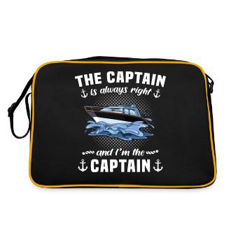 Captain Always Right Kapitän - Retro Bag - black/gold - Back