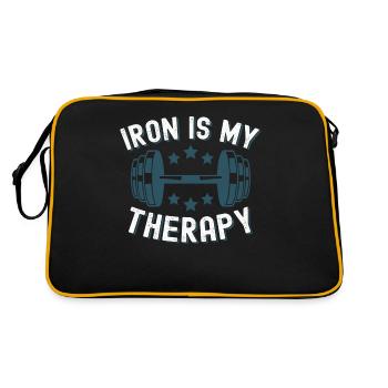 Bodybuilder Gym Fitness Dumbbell Strongman - Sac Retro - noir/or - Dos