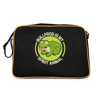 Bullfrog Is My Spirit Animal, Cute Frog - Retro Bag - black/gold - Back