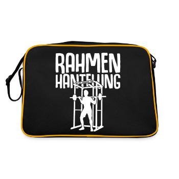 Strongman Gym Bodybuilder Bodybuilding - Retro Tasche - Schwarz/Gold - Hinten