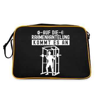 Bodybuilder Strongman Gym Bodybuilding - Retro Tasche - Schwarz/Gold - Hinten