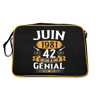 Juin 1981 42 Ans Que Je Suis Génial Anniversaire - Sac Retro - noir/or - Dos