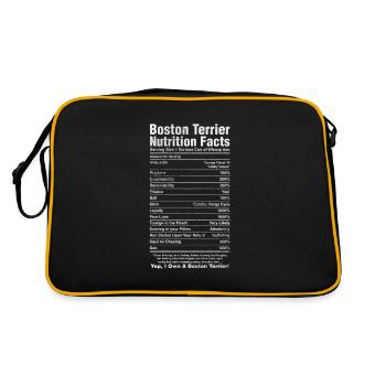 Boston Terrier - Retro Tasche - Schwarz/Gold - Hinten