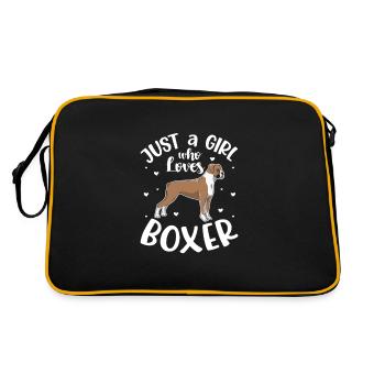 Boxer Fille Chien Chien Allemand Boxer Cadeau - Sac Retro - noir/or - Dos