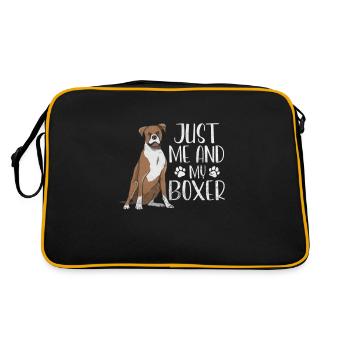 Boxer Chien - Sac Retro - noir/or - Dos