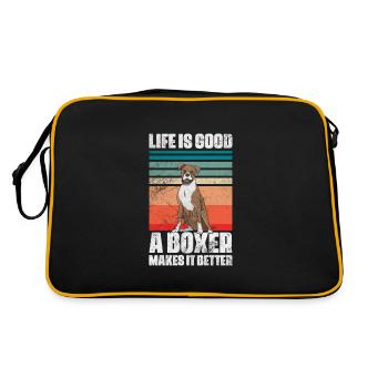 Boxer Chien - Sac Retro - noir/or - Dos