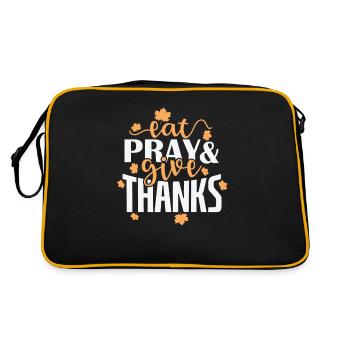 Eat Pray and give Thanks USA America Holiday - Retro Bag - black/gold - Back