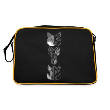 Fox Deer Wild Boar Forest Animal Design - Sac Retro - noir/or - Dos