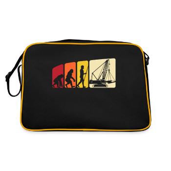 Kranführer Evolution Kranfahrer - Retro Tasche - Schwarz/Gold - Hinten