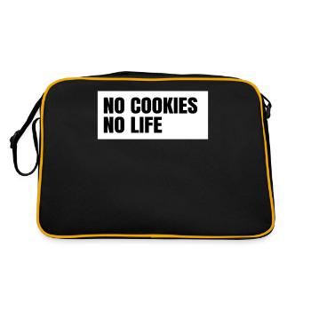 No Cookies No Life Quote Snacks Treated - Retro Bag - black/gold - Back