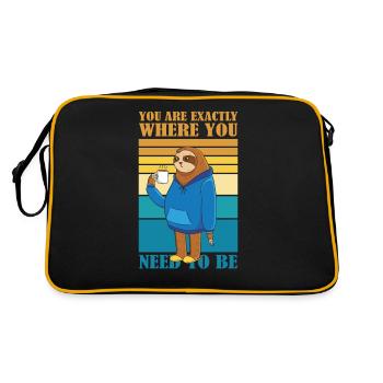 Sie Sind Genau Dort, Wo Sie Faultierkaffee Sein - Retro Tasche - Schwarz/Gold - Hinten