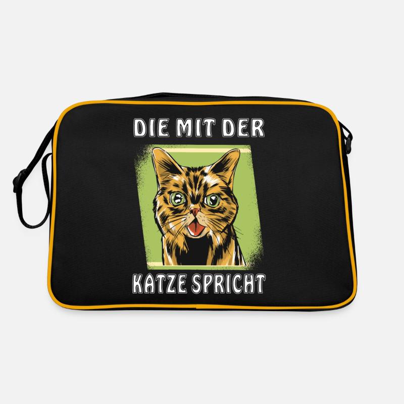 DIE MIT DER KATZE SPRICHT Retro Tasche