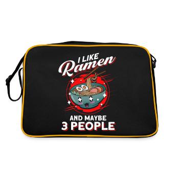 Ramen Noodle Lover Chopsticks Japanese Noodle - Retro Bag - black/gold - Back