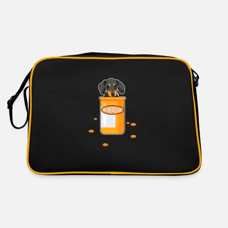 Dackel Hund Hunde Dachshund Teckel Geschenk Retro Tasche