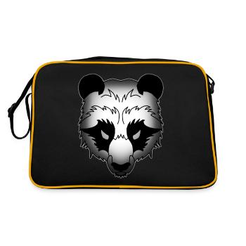 Panda animal motif animal face panda bear motif - Retro Bag - black/gold - Back