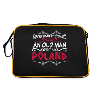 Polen Pole Polnischer Mann Polnisch - Retro Tasche - Schwarz/Gold - Hinten