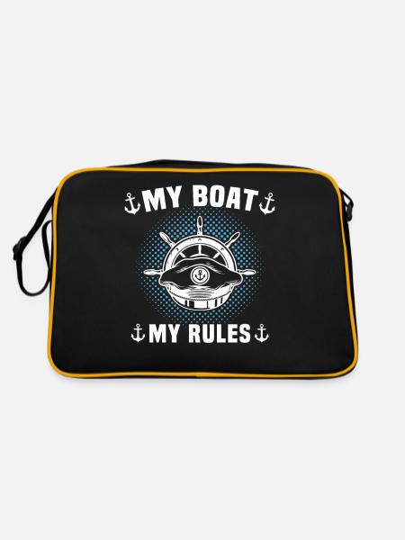 Captain My Boat My Rules Kapitän - Retro Bag - black/gold - Back