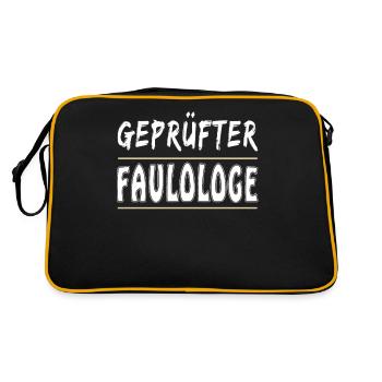 GEPRÜFTER FAULOLOGE - Retro Tasche - Schwarz/Gold - Hinten