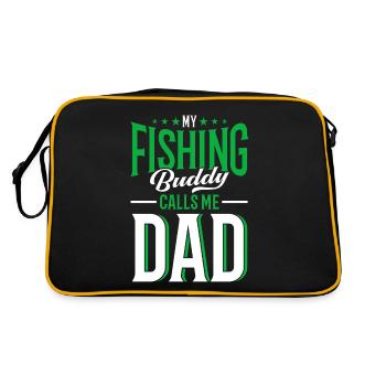Cadeau de pêche Pêche Pêcheur Drôle De Pêcheur - Sac Retro - noir/or - Dos