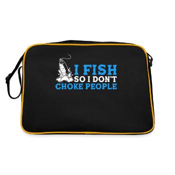 Cadeau de pêche Pêche Pêcheur Drôle De Pêcheur - Sac Retro - noir/or - Dos