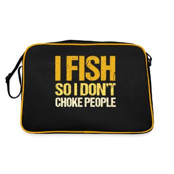 Cadeau de pêche Pêche Pêcheur Drôle De Pêcheur - Sac Retro - noir/or - Dos