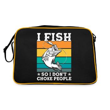 Cadeau de pêche Pêche Pêcheur Drôle De Pêcheur - Sac Retro - noir/or - Dos