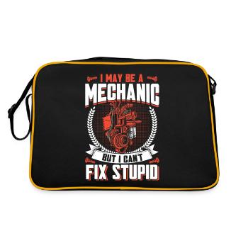 Mechanic Garage Gift for Mechanics - Retro Bag - black/gold - Back