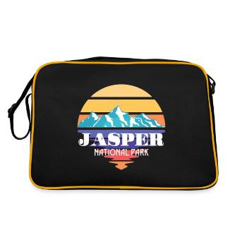 Nationalpark Jaspis Kanada Souvenir Mountains Icef - Retro Tasche - Schwarz/Gold - Hinten