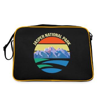 Nationalpark Kanada Jaspis Alberta Souvenir Icefie - Retro Tasche - Schwarz/Gold - Hinten