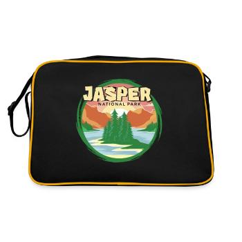 Nationalpark Jasper Kanada Alberta Souvenir Campin - Retro Tasche - Schwarz/Gold - Hinten