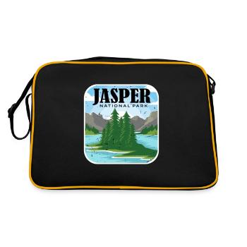 Alberta National Park Jaspis Kanada Souvenir Campi - Retro Tasche - Schwarz/Gold - Hinten