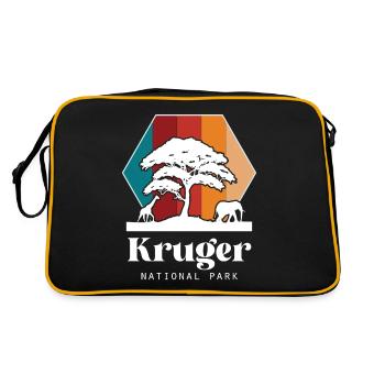 Africa National Park Kruger Safari Big Five Elephan - Retro Bag - black/gold - Back