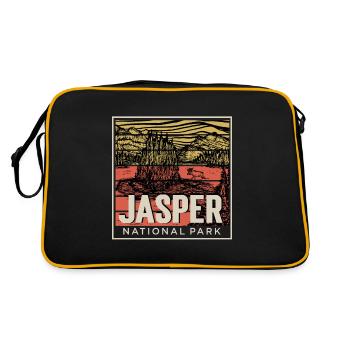 Nationalpark Kanada Jasper Souvenir Deer Camping N - Retro Tasche - Schwarz/Gold - Hinten